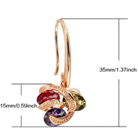 Classic Water Drop Crystal Dangle Earrings, Lightweight Zinc Alloy Jewellery 731