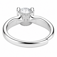Adjustable Wedding Ring Hidden Halo Split Band Pavé Statement Ring Diamond 1669