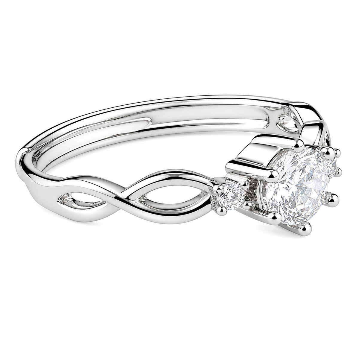 Women's Round Brilliant Zircon Ring Adjustable Elegant Solitaire Engagement 1613
