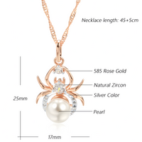 585 Rose Gold & Silver Colour Spider Pendant Necklace Women – Copper Metal 1273