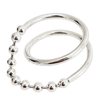 Sterling Silver Adjustable Fidget Ring for Women & Girls Anxiety Relief Bead 486
