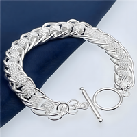 925 Sterling Silver Plated Bracelet, High-Quality Fashion Chain Jewelry 512