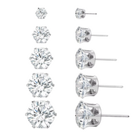 Luxury Sparkling Clear Stud Earrings Fashion Fine Round Zirconia Earrings 502