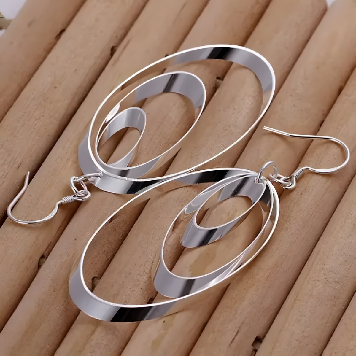 925 Sterling Silver Round Hoop Dangle Earrings for Women & Girls 447