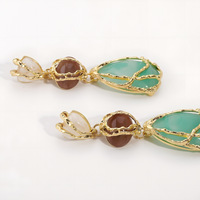 Waterdrop Dangle Earrings For Women Gold Plated Alloy Teardrop Resin Drop 1453