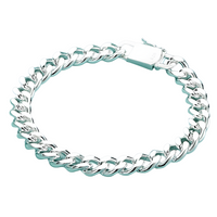 Unified Jewellery Premium 8mm Cuban Curb Chain Bracelet 20cm Box Clasp 1844