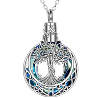 Women’s Tree of Life Urn Necklace – Silver-Plated Keepsake Pendant for Ashes B99