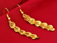 Elegant Dangle Earrings 24k Gold Plated Phoenix Tail Chain Design Engagement 121