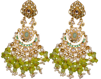 Elegant Bollywood Inspired Gold Kundan Earrings - Traditional Indian Jewelry 210