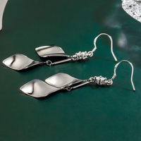 Sterling Silver Twisted Drop Dangle Earrings for Women – Real 925 AAA Cubic 291