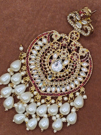 Elegant Bollywood Inspired Gold Kundan Earrings - Traditional Indian Jewelry 218