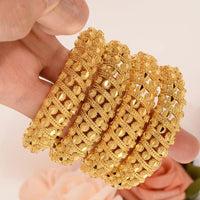 Dubai Gold Plated Cuff Bracelet for Women Ethiopian Arab Wedding Bangle 286