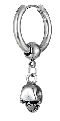 Men's Stainless Steel Skull Dangle Earrings for Boys Punk Rock Hip Hop 468