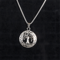B0062 Vnox Viking Knot Almut Necklaces for Men, Metal Life Tree Pendant B62
