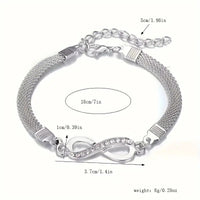 Infinity Symbol Inlaid Rhinestones Bracelet Personality Hand Jewellery 86 UK