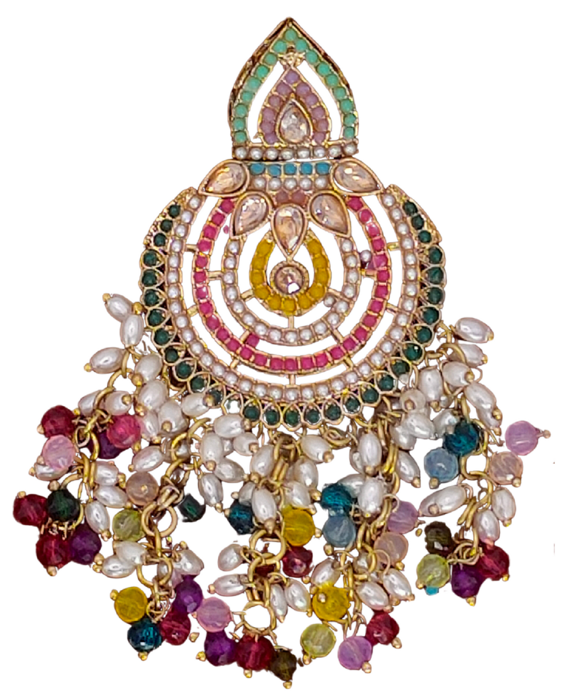 Elegant Bollywood Inspired Gold Kundan Earrings - Traditional Indian Jewelry 178