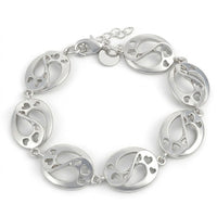Unified Jewellery Heart Link Charm Bracelet 20cm Silver Tone Adjustable 1888
