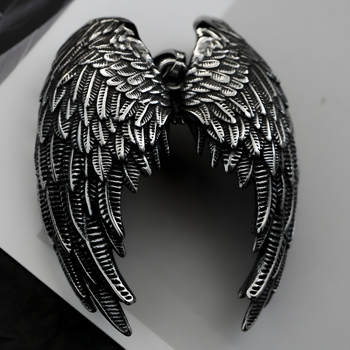 Angel Wing Pendant Necklace For Men - Silver Colour Feather Wing Chain 1787