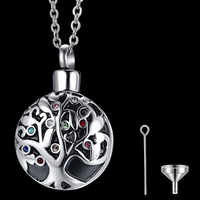 Tree Of Life Memorial Keepsake Necklace - Ash/Cremation Pendant Urn Locket 1486