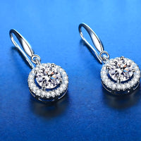 Unified Jewellery Sterling Silver Cubic Zirconia Halo Dangle Earrings 348