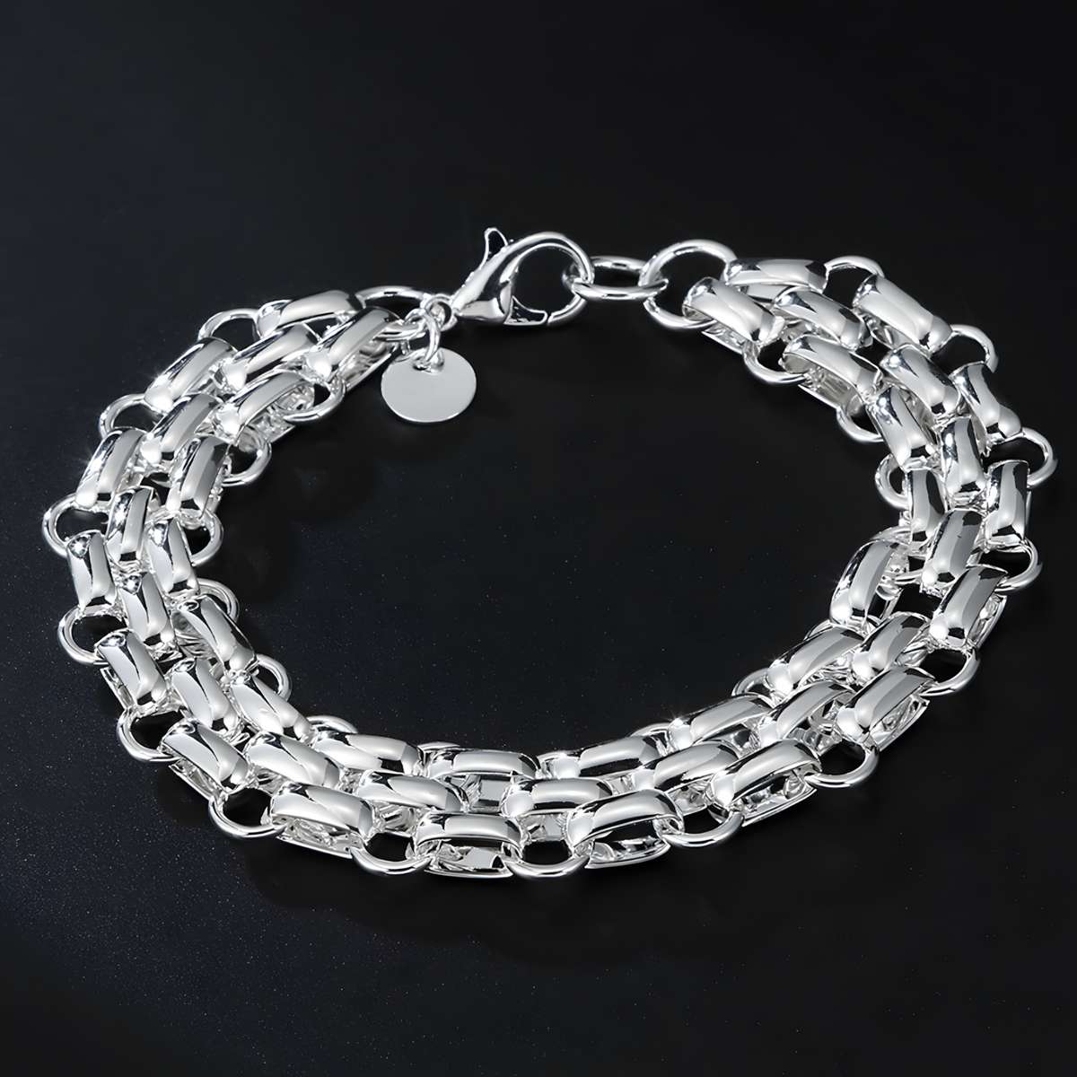 Premium Wide Link Bracelet for Women - Layered Multi-Strand Statement Chain 1822