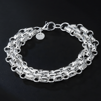 Premium Wide Link Bracelet for Women - Layered Multi-Strand Statement Chain 1822