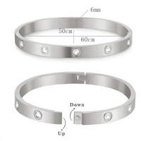 Unified Jewellery Silver-Tone Bracelet Set for Women | Tennis Chain & Bangle 442