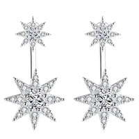 Sparkling Star Drop Earrings for Women - 925 Sterling Silver Elegant Dangle 332