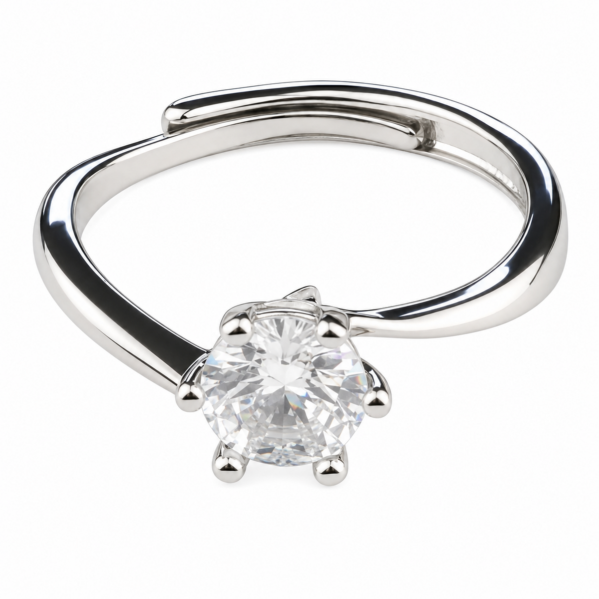 Classic Round Cut Engagement Ring For Women Elegant Solitaire Wedding Ring 1603