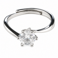 Classic Round Cut Engagement Ring For Women Elegant Solitaire Wedding Ring 1603