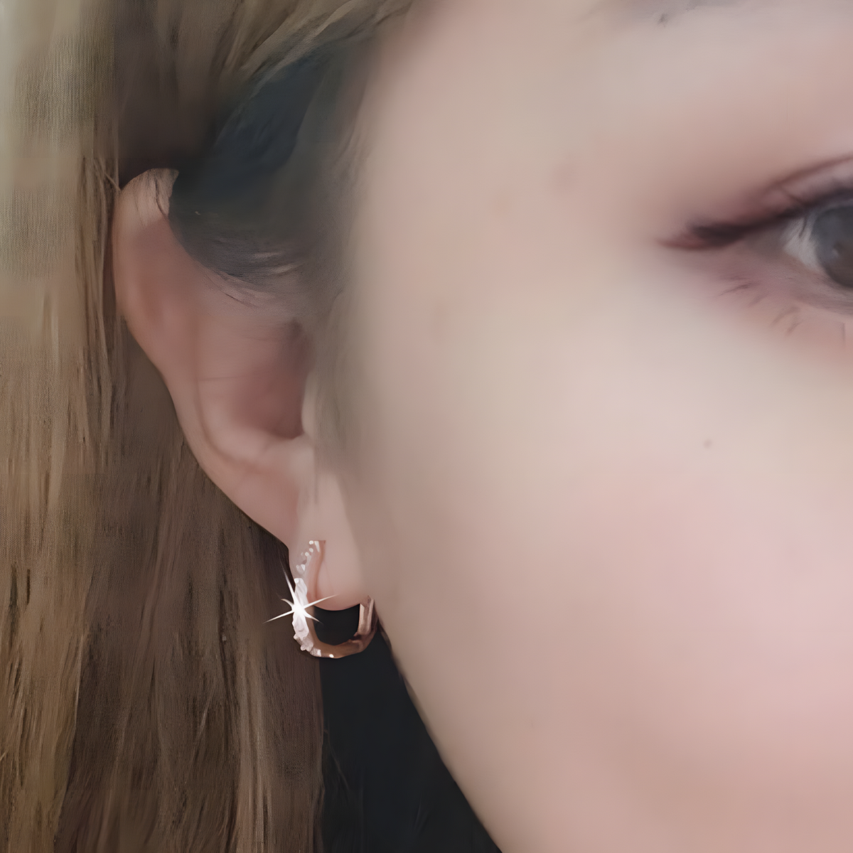925 Silver-Plated Crystal Hoop Earrings for Women Elegant Round Huggie Hoops 932