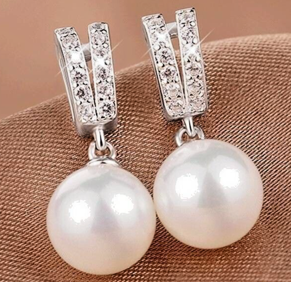 Unified Jewellery® Women's 925 Sterling Silver Pearl & Zircon Stud Earrings 6 UK