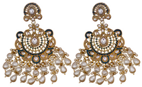 Elegant Bollywood Inspired Gold Kundan Earrings - Traditional Indian Jewelry 189