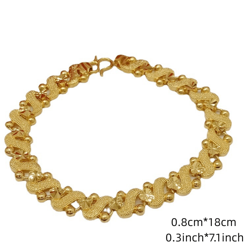 Trendy Creative S-Shaped Flower Heart Bracelet, Decorative Chain Accessory 127