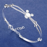 Adjustable Mouse Silhouette Bracelet for Women - Multi Strand Bangle 1815