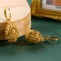Women's Trendy Copper Drop Earrings for Women, Geometric Gold Plated Dangle 461