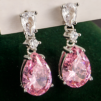 Unified Jewellery Premium Pink Pear Crystal Drop Earrings 2.2cm 1841