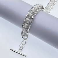 925 Sterling Silver Plated Bracelet, High-Quality Fashion Chain Jewelry 512