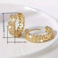 Exquisite Double Row Inlay Zircon Plated Hoop Earring Women Wedding Party 44 UK