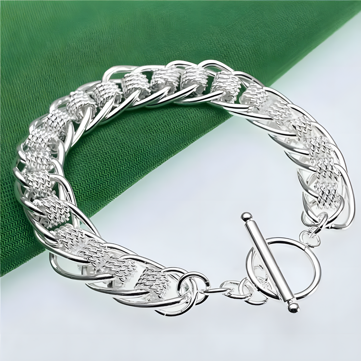 925 Sterling Silver Plated Bracelet, High-Quality Fashion Chain Jewelry 512