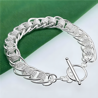 925 Sterling Silver Plated Bracelet, High-Quality Fashion Chain Jewelry 512