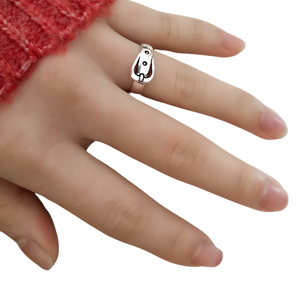 Silver Buckle Ring, S925 Sterling Silver CZ Adjustable Belt Ring, Stackable 494