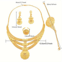 5-Piece Traditional Bridal Jewellery Set: Earrings, Necklace, Bracelet, Ring 109