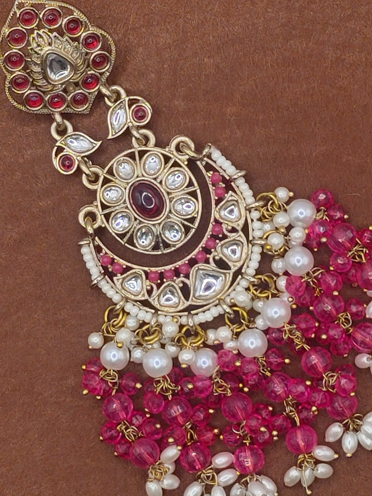 Elegant Bollywood Inspired Gold Kundan Earrings - Traditional Indian Jewelry 206