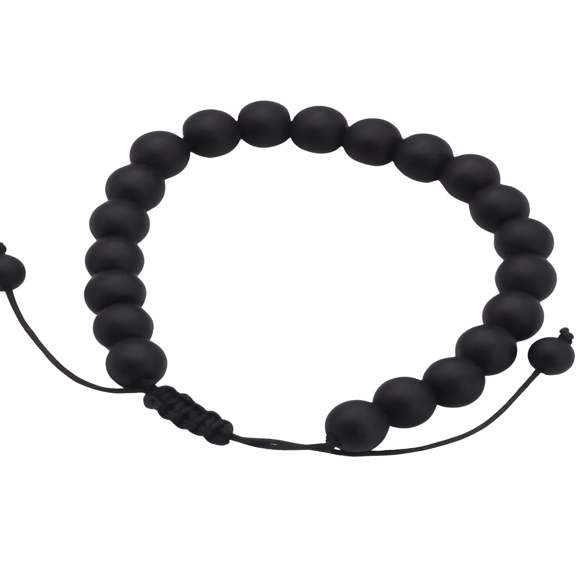 Unisex Natural Stone Bracelet, 8mm Matter Malachite & Lava Rock, Adjustable B119