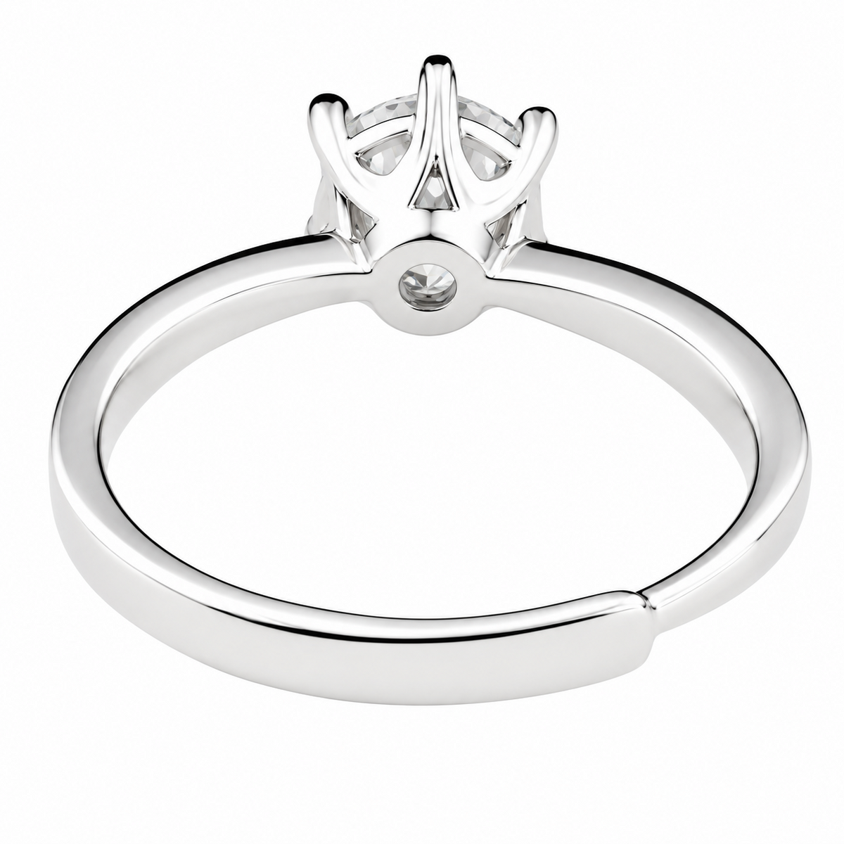 Adjustable Wedding Ring Pavé Edge Band Solitaire Statement Diamond  Look 1663