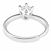Adjustable Wedding Ring Pavé Edge Band Solitaire Statement Diamond  Look 1663
