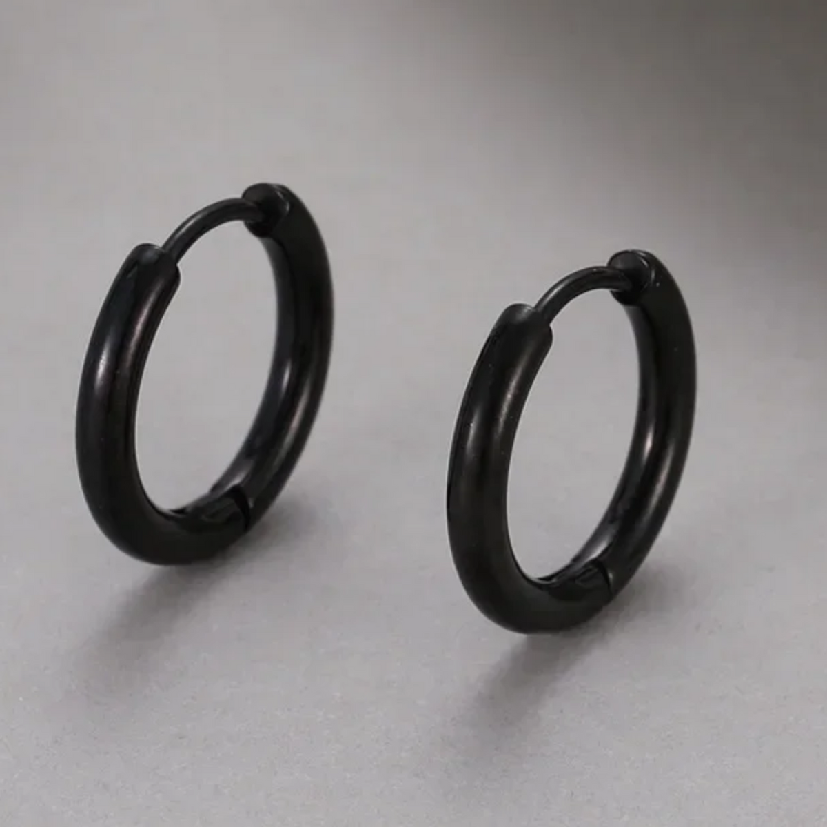 Silver-Plated 925 Round Huggie Hoop Earrings Women - Minimalist Thick Hoops 934