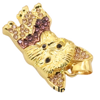 Yorkshire Terrier Dog Pendant Necklace For Women Gold Tone Look Crystal B239