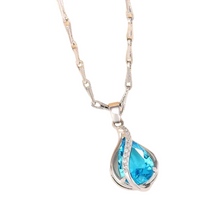 Unified Jewellery® Elegant Aquamarine Teardrop Pendant Necklace | 925 Silver 15